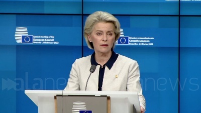 Scene from Ucraina, von der Leyen: "Putin vuole riscrivere le carte europee con la forza"