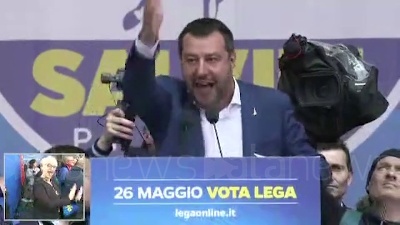 Scene from Salvini: "Estremisti sono altri, qui non ci sono le ultradestre"