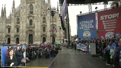 Scene from Salvini: "Estremisti sono altri, qui non ci sono le ultradestre"