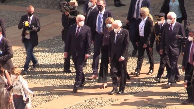 Scene from Mattarella e Steinmeier visitano il Duomo di Milano