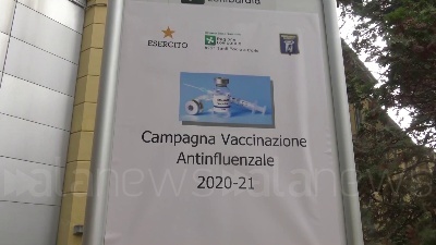 Scene from Milano, l'Esercito attiva il punto vaccinale antinfluenzale: "Somministriamo seicento dosi al giorno"
