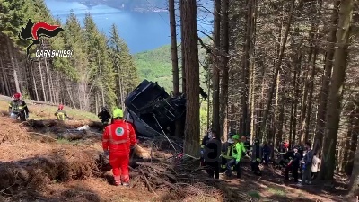 Scene from Funivia Stresa-Mottarone, le immagini dei soccorsi alla cabina precipitata