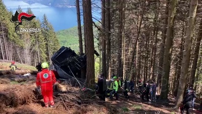 Scene from Funivia Stresa-Mottarone, le immagini dei soccorsi alla cabina precipitata