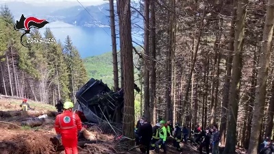 Scene from Funivia Stresa-Mottarone, le immagini dei soccorsi alla cabina precipitata