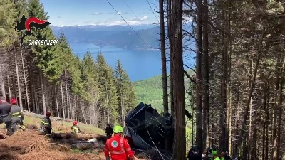 Scene from Funivia Stresa-Mottarone, le immagini dei soccorsi alla cabina precipitata