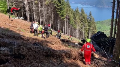 Scene from Funivia Stresa-Mottarone, le immagini dei soccorsi alla cabina precipitata