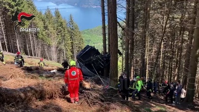 Scene from Funivia Stresa-Mottarone, le immagini dei soccorsi alla cabina precipitata