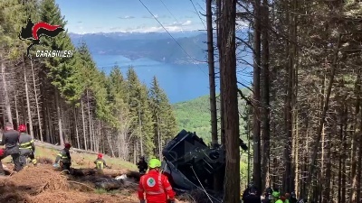 Scene from Funivia Stresa-Mottarone, le immagini dei soccorsi alla cabina precipitata