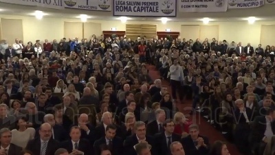 Scene from Salvini a Roma: "È chiaro che vinceremo le prossime elezioni, arriviamo pronti"