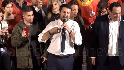 Scene from Salvini a Roma: "È chiaro che vinceremo le prossime elezioni, arriviamo pronti"