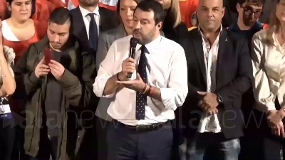 Scene from Salvini a Roma: "È chiaro che vinceremo le prossime elezioni, arriviamo pronti"