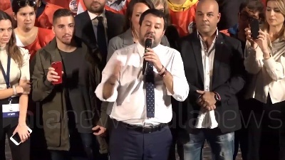 Scene from Salvini a Roma: "È chiaro che vinceremo le prossime elezioni, arriviamo pronti"