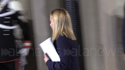 Scene from Governo, la nuova premier Meloni legge la lista dei ministri