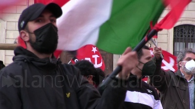 Scene from Il Partito Comunista è sceso in piazza per manifestare contro il governo Draghi
