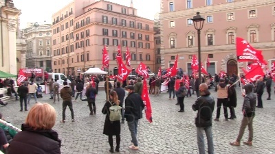 Scene from Il Partito Comunista è sceso in piazza per manifestare contro il governo Draghi