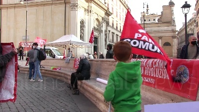Scene from Il Partito Comunista è sceso in piazza per manifestare contro il governo Draghi