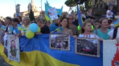 Scene from Ucraina, a Roma la marcia nella giornata dell'indipendenza