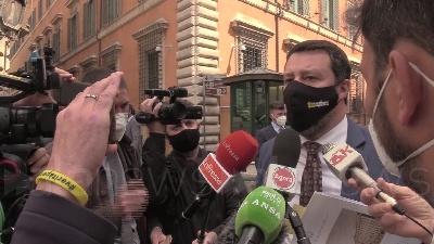 Scene from Speranza, Salvini: "Oggi era mozione per sfiduciare Draghi, io mi fido di lui"