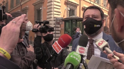 Scene from Speranza, Salvini: "Oggi era mozione per sfiduciare Draghi, io mi fido di lui"