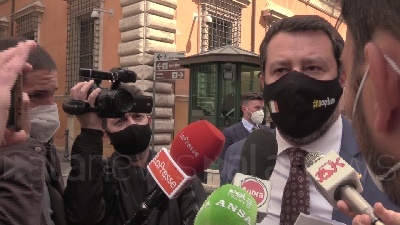 Scene from Speranza, Salvini: "Oggi era mozione per sfiduciare Draghi, io mi fido di lui"