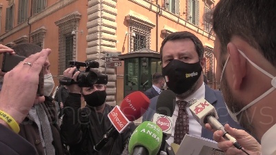 Scene from Speranza, Salvini: "Oggi era mozione per sfiduciare Draghi, io mi fido di lui"