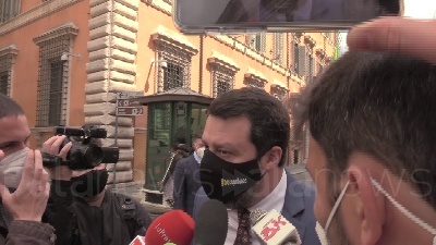 Scene from Speranza, Salvini: "Oggi era mozione per sfiduciare Draghi, io mi fido di lui"