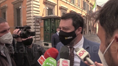 Scene from Speranza, Salvini: "Oggi era mozione per sfiduciare Draghi, io mi fido di lui"