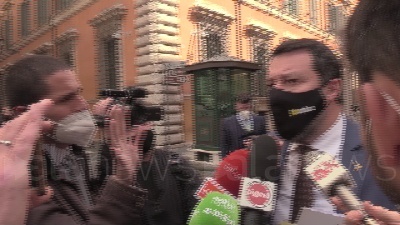 Scene from Speranza, Salvini: "Oggi era mozione per sfiduciare Draghi, io mi fido di lui"