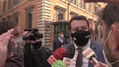 Scene from Speranza, Salvini: "Oggi era mozione per sfiduciare Draghi, io mi fido di lui"
