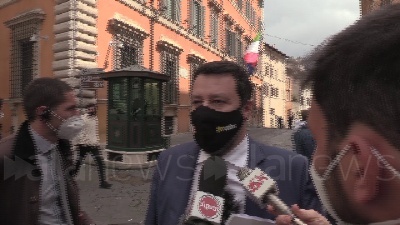 Scene from Speranza, Salvini: "Oggi era mozione per sfiduciare Draghi, io mi fido di lui"