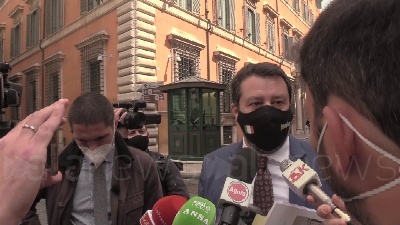 Scene from Speranza, Salvini: "Oggi era mozione per sfiduciare Draghi, io mi fido di lui"