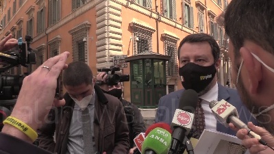 Scene from Speranza, Salvini: "Oggi era mozione per sfiduciare Draghi, io mi fido di lui"
