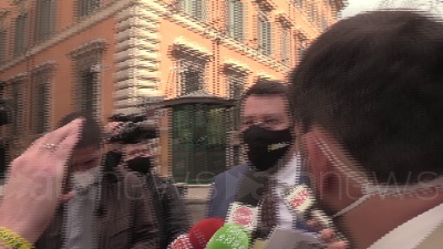 Scene from Speranza, Salvini: "Oggi era mozione per sfiduciare Draghi, io mi fido di lui"