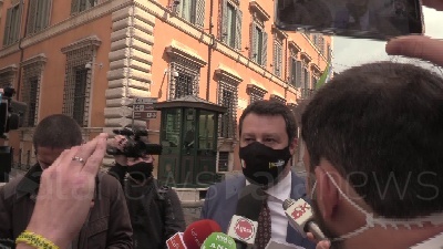 Scene from Speranza, Salvini: "Oggi era mozione per sfiduciare Draghi, io mi fido di lui"