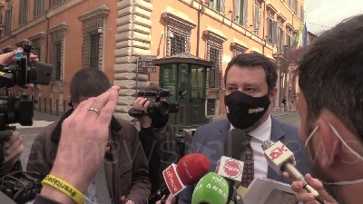 Scene from Speranza, Salvini: "Oggi era mozione per sfiduciare Draghi, io mi fido di lui"