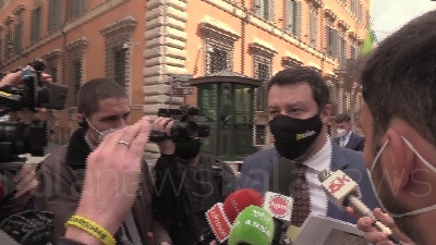 Scene from Speranza, Salvini: "Oggi era mozione per sfiduciare Draghi, io mi fido di lui"