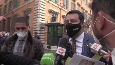 Scene from Speranza, Salvini: "Oggi era mozione per sfiduciare Draghi, io mi fido di lui"