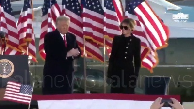 Scene from Trump lascia la Casa Bianca. Il tycoon promette: "Torneremo, in qualche modo"