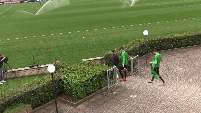 Scene from Europa League, la Roma si allena alla vigilia del match col Gent