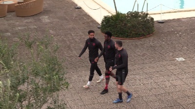 Scene from Europa League, la Roma si allena alla vigilia del match col Gent