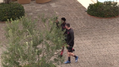 Scene from Europa League, la Roma si allena alla vigilia del match col Gent