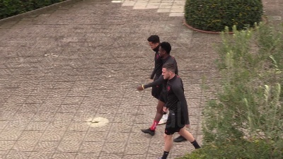 Scene from Europa League, la Roma si allena alla vigilia del match col Gent