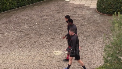 Scene from Europa League, la Roma si allena alla vigilia del match col Gent
