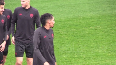 Scene from Europa League, la Roma si allena alla vigilia del match col Gent