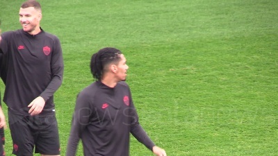 Scene from Europa League, la Roma si allena alla vigilia del match col Gent