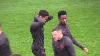 Scene from Europa League, la Roma si allena alla vigilia del match col Gent