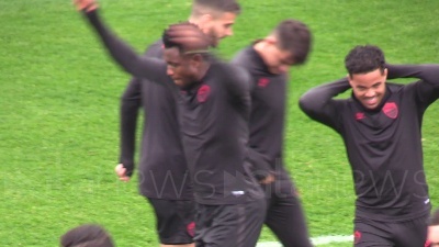 Scene from Europa League, la Roma si allena alla vigilia del match col Gent