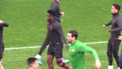 Scene from Europa League, la Roma si allena alla vigilia del match col Gent