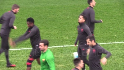 Scene from Europa League, la Roma si allena alla vigilia del match col Gent