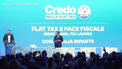 Scene from Salvini a Letta: "Se vuole fare un salto a Pontida gli offro un panino con la salamella"